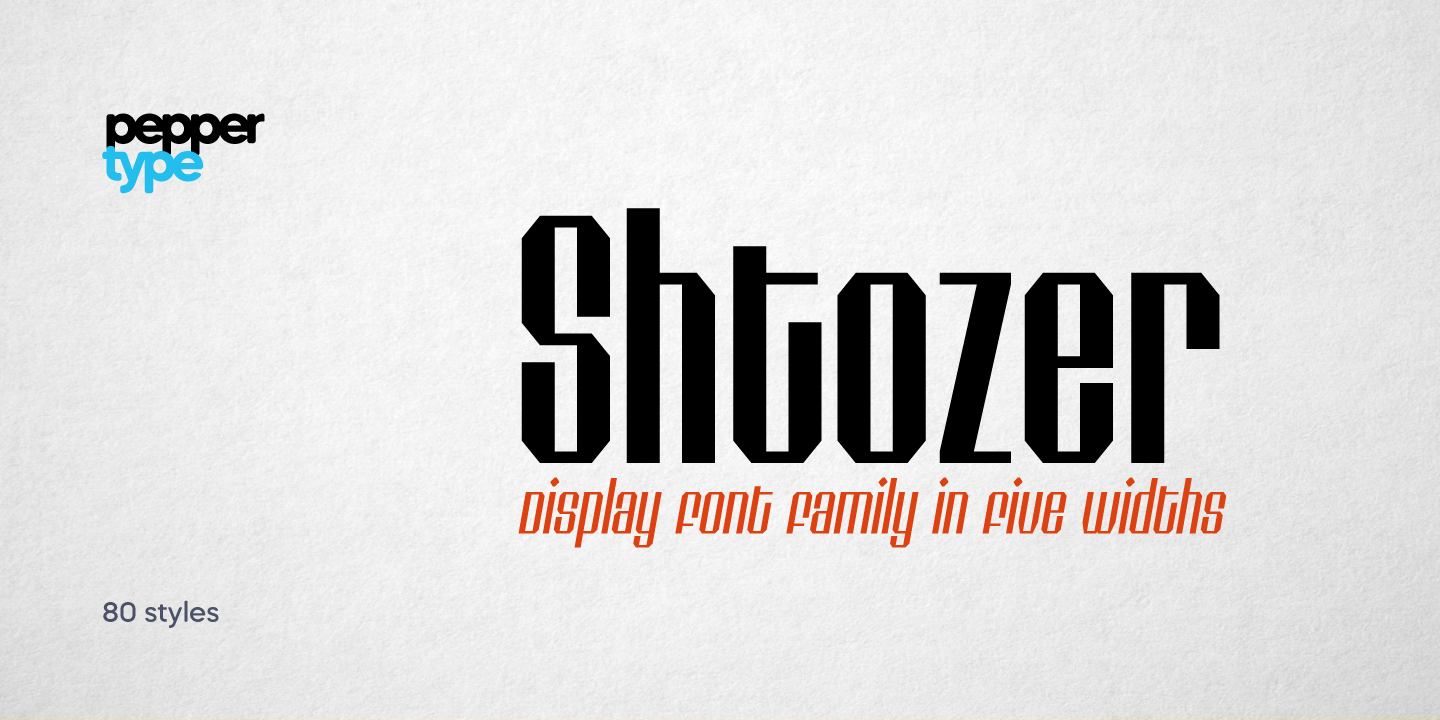 Beispiel einer Shtozer 300 Wide Oblique-Schriftart